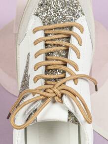 1 Pair 120CM Champagne Round Shoelaces, Suitable For Sneakers, Flats, Casual Shoes, Sold Separately From Shoes - Champagne - View 2