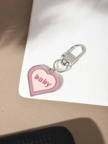1pc Fashionable Hip Hop Alloy Baby Heart Keychain Bag Ornament Suitable For Ladies' Daily Use - Pink - View 1