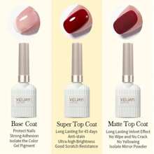 XEIJAYI 1 Bottle Long-Lasting Matte Glossy Gel Top Coat, Removable, Perfect For Christmas Nail Art Design With LED Nail Lamp - Clear - View 3