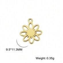5入組不鏽鋼荷花、三葉草、花形吊墜,適用於項鍊、手鍊、耳環自製批發