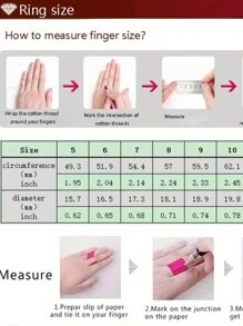 2 Cái/Bộ Mạ bạc Đám cưới cô dâu Nhẫn Đối với phụ nữ Hôn ước Qủa tặng Đồ trang sức - Bạc - Xem 4