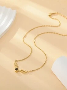 1 件定制浪漫鹿角图片投影项链，个性化照片吊坠项链，投影珠宝礼物，女士，情人节礼物，伴娘礼物，圣诞节礼物，母亲节礼物，送给她的礼物 - 金色 - 查看 10