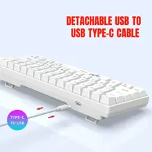 60% Mechanical Keyboard, Gaming Keyboard With Blue Switches RGB Backlit Small Compact 60 Percent Keyboard Mechanical, Portable 60 Percent Gaming Keyboard Gamer - White - View 6