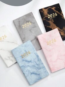 2024 Diary, 365 Days Of Time Management And Weekly Planning A6 Pu Leather Notebook, Efficiency Handbook - Grey - View 11