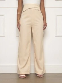 Women Pants - 米色 - 查看 1