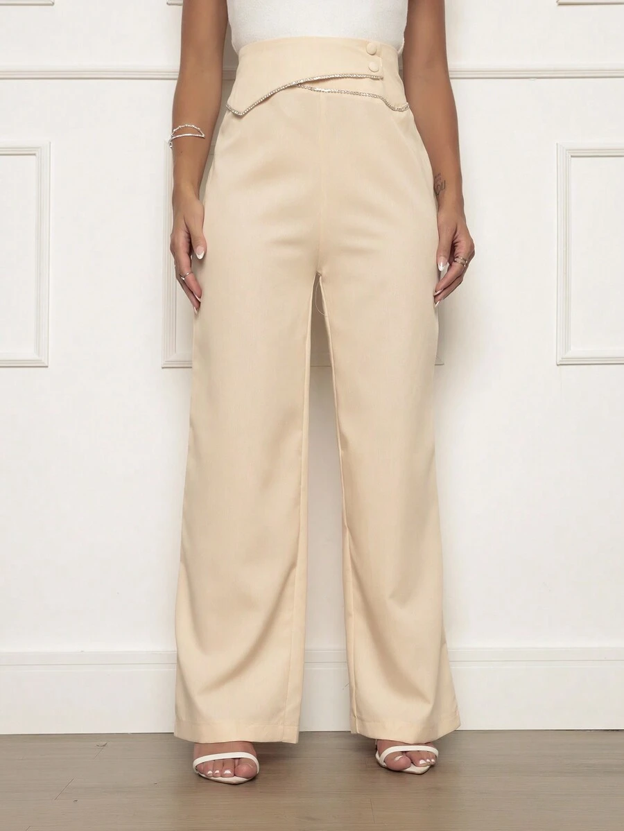 Women Pants - 米色 - 查看 1