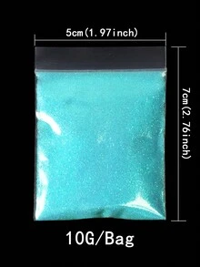 RIKONKA 10克彩虹指甲藝術閃粉,閃耀度高的鉻顏料,可用於自製指甲設計飾品和用品 - 淺藍色 - 查看 5