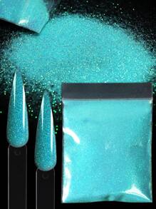 RIKONKA 10克彩虹指甲藝術閃粉,閃耀度高的鉻顏料,可用於自製指甲設計飾品和用品 - 淺藍色 - 查看 1