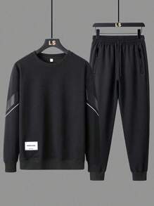 Conjunto Deportivo De Otoño Para Hombres Con Pantalones Largos, Ropa De Gimnasio Para Hombres, Traje Deportivo - Negro - Ver 1