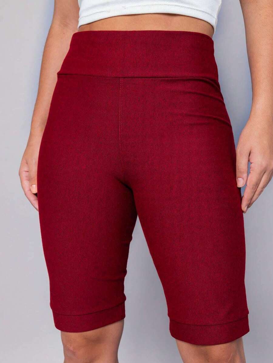 Women Denim Shorts - 紅色 - 查看 1