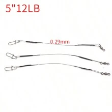 Rompin 3入組超細海釣餌,超柔軟,防咬和防磨損,具有軸承旋轉的誘餌釣魚線 - 鏽棕色 - 查看 2