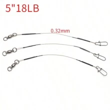 Rompin 3入組超細海釣餌,超柔軟,防咬和防磨損,具有軸承旋轉的誘餌釣魚線 - 鏽棕色 - 查看 3