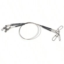 Rompin 3入組超細海釣餌,超柔軟,防咬和防磨損,具有軸承旋轉的誘餌釣魚線 - 鏽棕色 - 查看 7