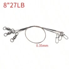 Rompin 3入組超細海釣餌,超柔軟,防咬和防磨損,具有軸承旋轉的誘餌釣魚線 - 鏽棕色 - 查看 5