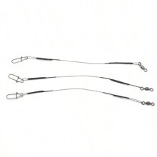 Rompin 3入組超細海釣餌,超柔軟,防咬和防磨損,具有軸承旋轉的誘餌釣魚線 - 鏽棕色 - 查看 6