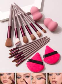 13pcs Makeup Brush Set - Large Size, Soft Powder Brush, Compact Design, Essential Makeup Tools For Students And Daily Makeup,Brush Set,Makeup Brush Kit,Make Up Brush Set,Make Up Set Complete,Makeup Brush Set,Complete Makeup Kit,Brush Kit,Brushes Makeup Set,Makeup Gift Set - Dusty Purple - View 2