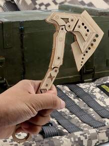 1set Random Color & Style Wooden Puzzle Folding Axe, Diy Handmade 3d Wooden Assembling Hatchet - Multicolor - View 5