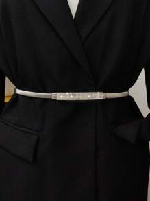 1 قطعة سلسلة معدنية قابلة للتمدد بتزيين من الراين للنساء، مناسبة للفساتين والمعاطف، مناسبة للارتداء اليومي في الصيف والمدرسة والخريف وعيد الهالوين