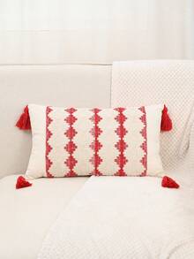 1pc Jacquard Pattern Pillowcase For Bed, Couch, Sofa - Red - View 7