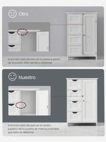VASAGLE Bathroom Storage - White - View 9
