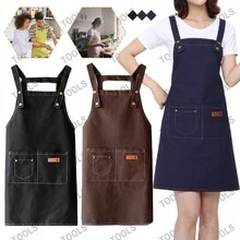 Mandiles Cocina Delantal Chef Barberia Multiusos Unisex - Negro - Ver 1