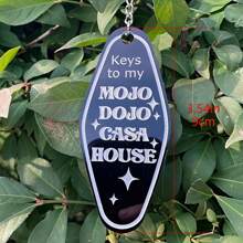1pc Black Vintage Mojo Dojo Casa House Acrylic Keychain Fun Keyring - Black - View 4