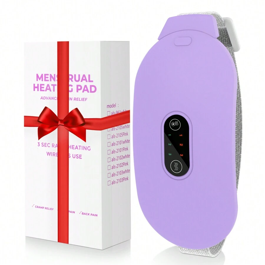 1pc Portable Heating Pads For Cramps Cordless Cramp Massager For Period With 6 Heat Levels And 6 Massage Modes Rechargeable Heating Pad
