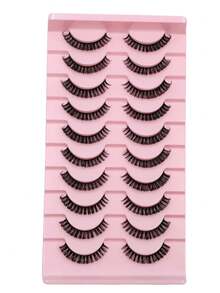 Asiteo 10 Pairs Russian Lashes, D Curl Thick & Dense, Natural & Fluffy Makeup, Create Messy Chic Look - 黑色 - 查看 6