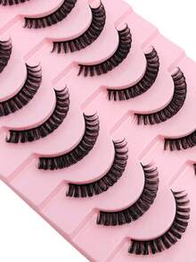 Asiteo 10 Pairs Russian Lashes, D Curl Thick & Dense, Natural & Fluffy Makeup, Create Messy Chic Look - 黑色 - 查看 4
