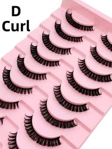 Asiteo 10 Pairs Russian Lashes, D Curl Thick & Dense, Natural & Fluffy Makeup, Create Messy Chic Look - 黑色 - 查看 2