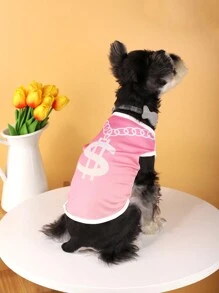 1 件金幣狗狗印花背心 - 彩色 - 查看 1