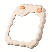 卡通桌面方形化妆镜，可爱绵羊学生美容镜，超吸睛便携式宿舍公主梳妆镜 - 白色 - 查看 6