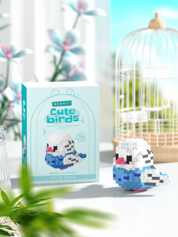 積木玩具,印有鳥/老虎圖案