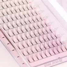 Mix8-15mm 3D 4D 5D 6D Russian Pre Made Volume Fans Premade Fans Eyelash Extensions Short Stem Premade Lash Extensions Lash Clusters, Eyelash Clusters, Individual Eyelashes, Lashes, Fake Lashes - C - View 3