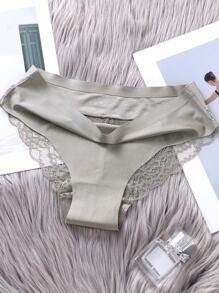 女士6入組無縫冰絲蕾絲性感透明褲襠三角褲 - 彩色 - 查看 8