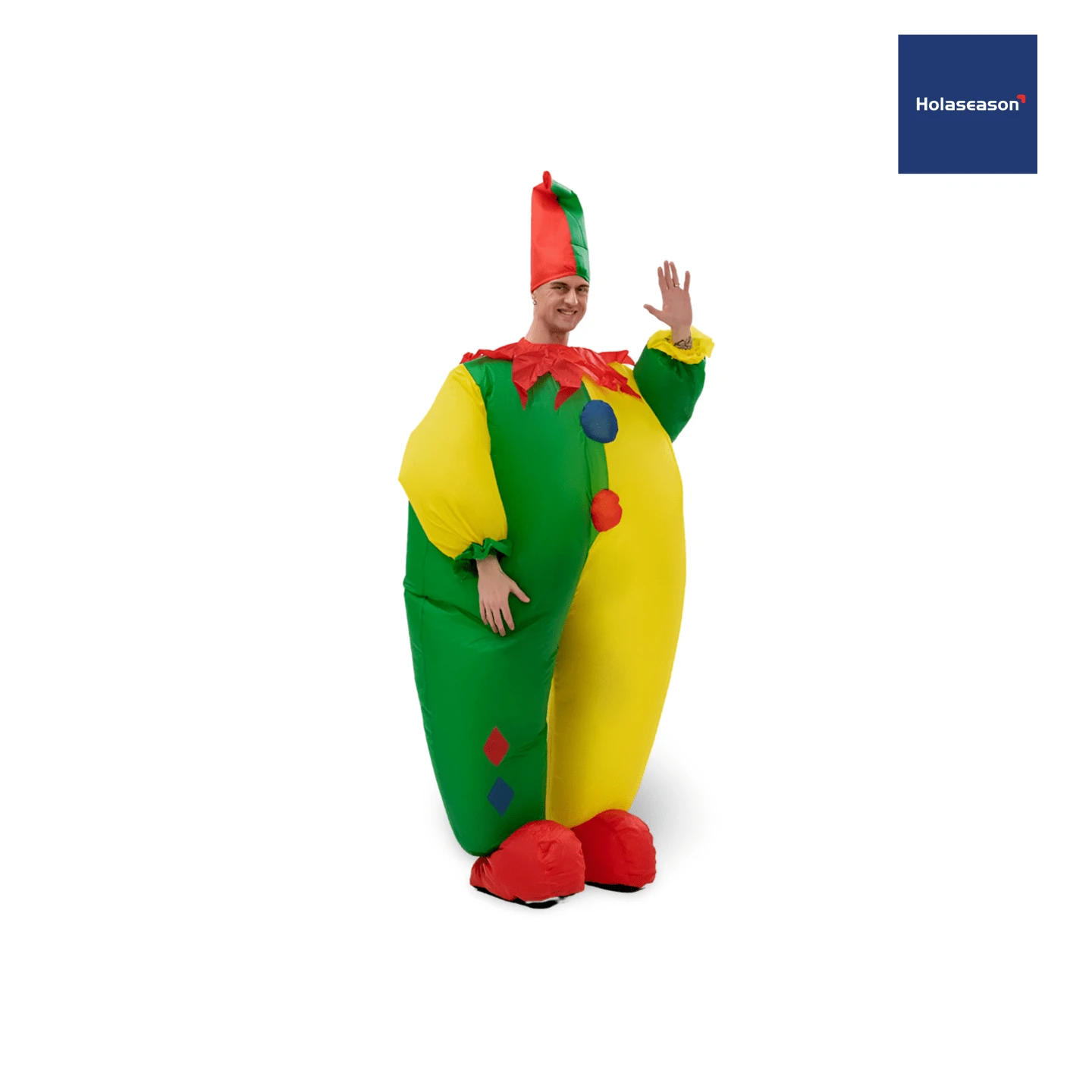 HOLASEASON 1 Set Inflatable Cartoon Doll Costume, Party/Holiday Shop/ Festival Celebration Prop Inflatable Costume, Role Play Outfit, Clown Costume, 1.6-1.9m, Battery Not Included, Happy New Year, Funny Gifts,Adult Party Games Suitable For Halloween/Christmas/Thanksgiving - Multicolor - View 1