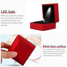Caja Estuche Para Anillo De Compromiso Con Luz Led - Negro - Ver 4