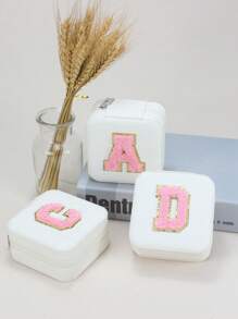 1入組紫色攜帶式旅行首飾收納盒,適用於項鍊、戒指、耳環、耳釘和其他小配飾 - 白色 - 查看 2