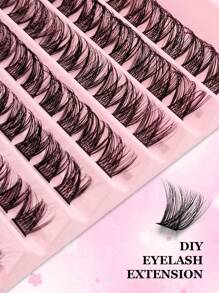 Asiteo 单支假睫毛 100 簇 7-16 毫米混合长度 DIY 睫毛延长，蓬松分段嫁接假睫毛自然簇睫毛延长睫毛簇，睫毛簇，单支睫毛，睫毛，假睫毛 - 黑色 - 查看 4