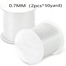 1-2入組diy水晶彈性繩編織線,彈性手鍊繩,2捲彈性絲線,長度約100碼,供黏土珠子手鍊、種子珠鍊等珠寶製作使用 (0.7毫米,2捲水晶彈性繩),1捲手鍊編織線0.7毫米,0.4毫米無彈性編織線,1捲白色多股扁彈性穿珠線,附有隨機顏色小剪刀,1捲白色珠寶線,適用於手鍊製作、珠寶編織繩結,節日禮物(多種選擇) - 無色 - 查看 13