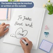 50入組10.24*14.17英寸氣泡信封,白色氣泡信封,帶襯墊,自封閉口,防水,緩衝襯墊信封,適用於女性禮物,男性禮物,小物品,化妝用品 - 白色 - 查看 6