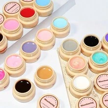 Y2K指甲純淨凝膠甲油黑、黃、紅、紫、奶油米色、粉紅色DIY固定指甲藝術凝膠甲油 - 西瓜粉 - 查看 5