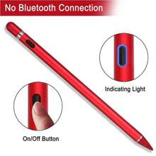 红色有源触摸屏手写板快速充电电容笔精准笔尖通用超细高精度无延迟绘图笔兼容Ipad/苹果/安卓手写万能笔 - 紅色 - 查看 3