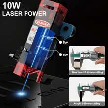 Laser Engraving Machine, 10w Laser Output Power, 11.8x11.8 Inch Engraving Area, 400mm/S Engraving Speed And Application Control For Wood, Metal, Aluminum, Glass, Leather - Black - View 4