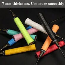 4pcs/set Badminton Racket Grip With 7c Plane Design, Sweat Absorbent Band, Hole Puncher, Sweat & Slip Resistant, Compatible With Fishing Rod, Pickball, All Kinds Of Sport Equipment And Fitness Equipment Handles, Wraps, Affordable And Various Colors Available, Pretty Cool And Amusi - White - View 4