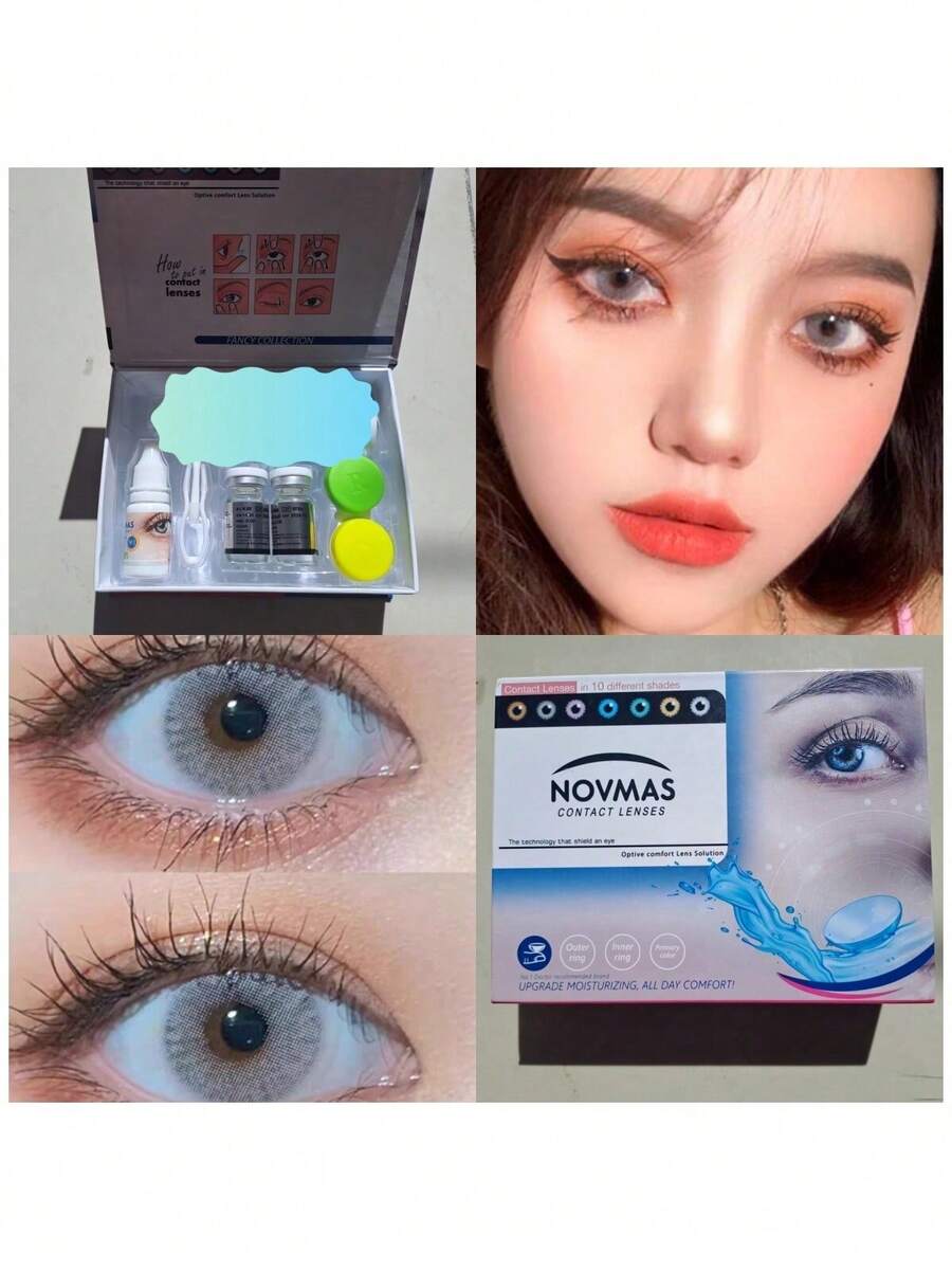 Lentes de contacto de grado cero - Gris Claro - Ver 1