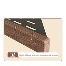 北歐風格核桃木三角浴室架,角落置物架適用於洗髮水,沐浴露,不需打孔安裝 - 黑色 - 查看 5