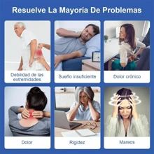 Masajeador eléctrico de hombros, cuello y espalda, recargable, para uso doméstico y de oficina, alivia el estrés y relaja los músculos - Azul - Ver 6