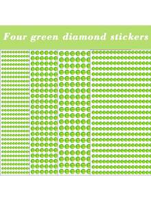 Finego 1799 件 4 張水鑽貼紙 3/4/5/6 毫米自黏水鑽寶石適用於臉部眼睛化妝頭髮身體 - 綠色 - 查看 3