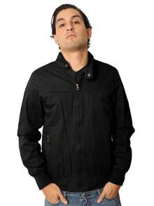 Chamarra Cazadora Hombre Tipo Bomber Algodon Moda - Negro - Ver 2